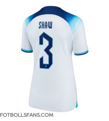 England Luke Shaw #3 Replika Hemmatröja Damer VM 2022 Kortärmad